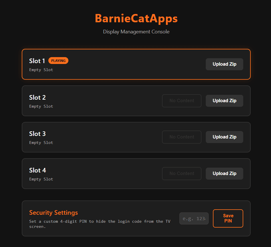 Admin Console Interface